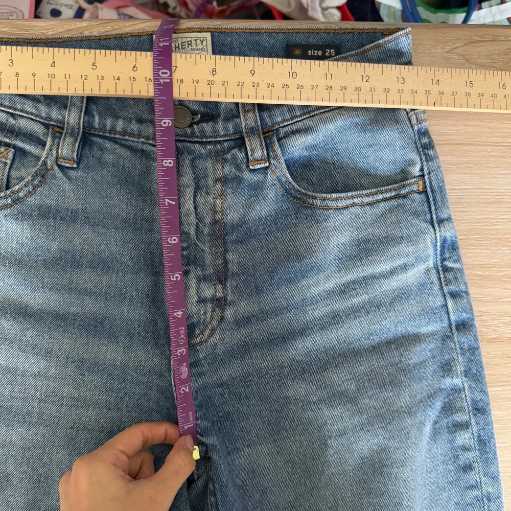 Faherty 25 Organic Cotton Slim Straight Denim Lakewood Wash Mid Rise - Picture 8 of 9